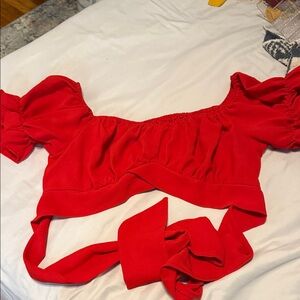 Red Off-Shoulder Women's Top